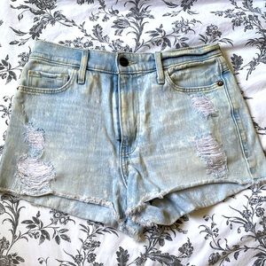 Abercrombie distressed shorts light wash
